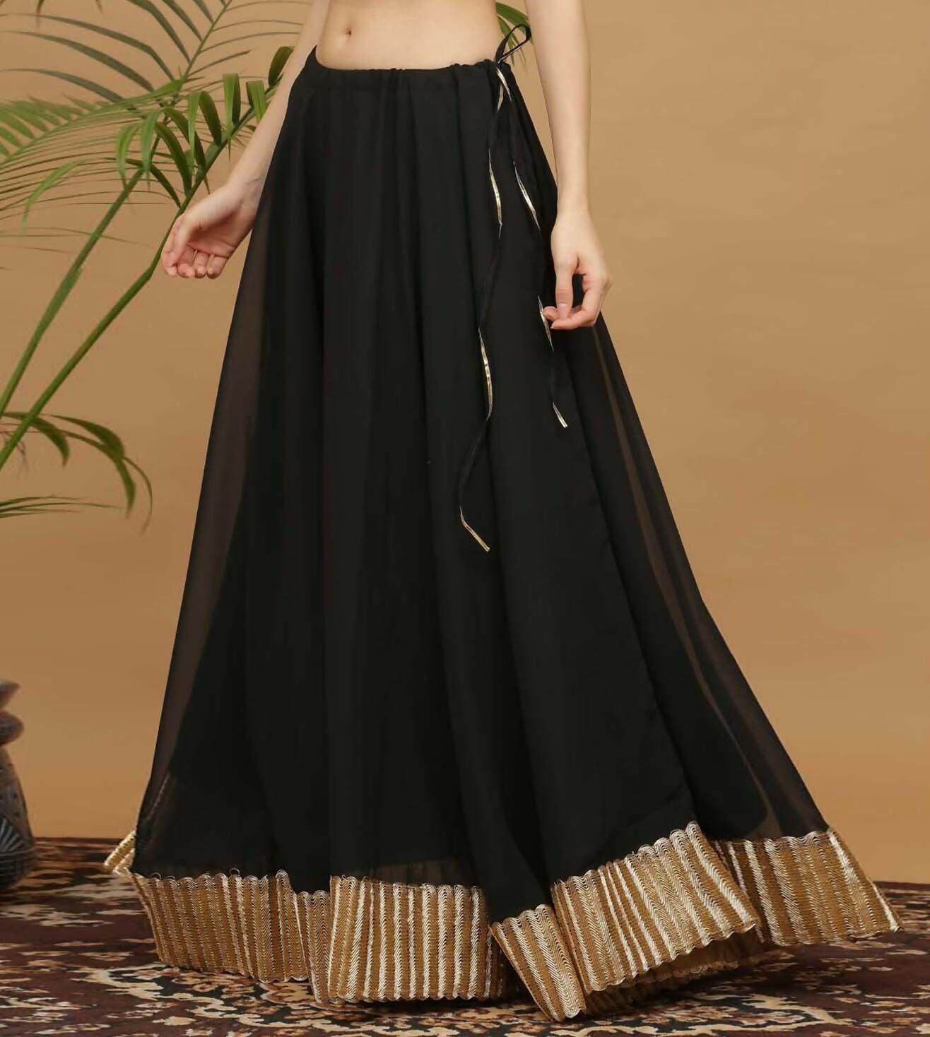 Black Georgette Lehenga Set with Traditional Flair