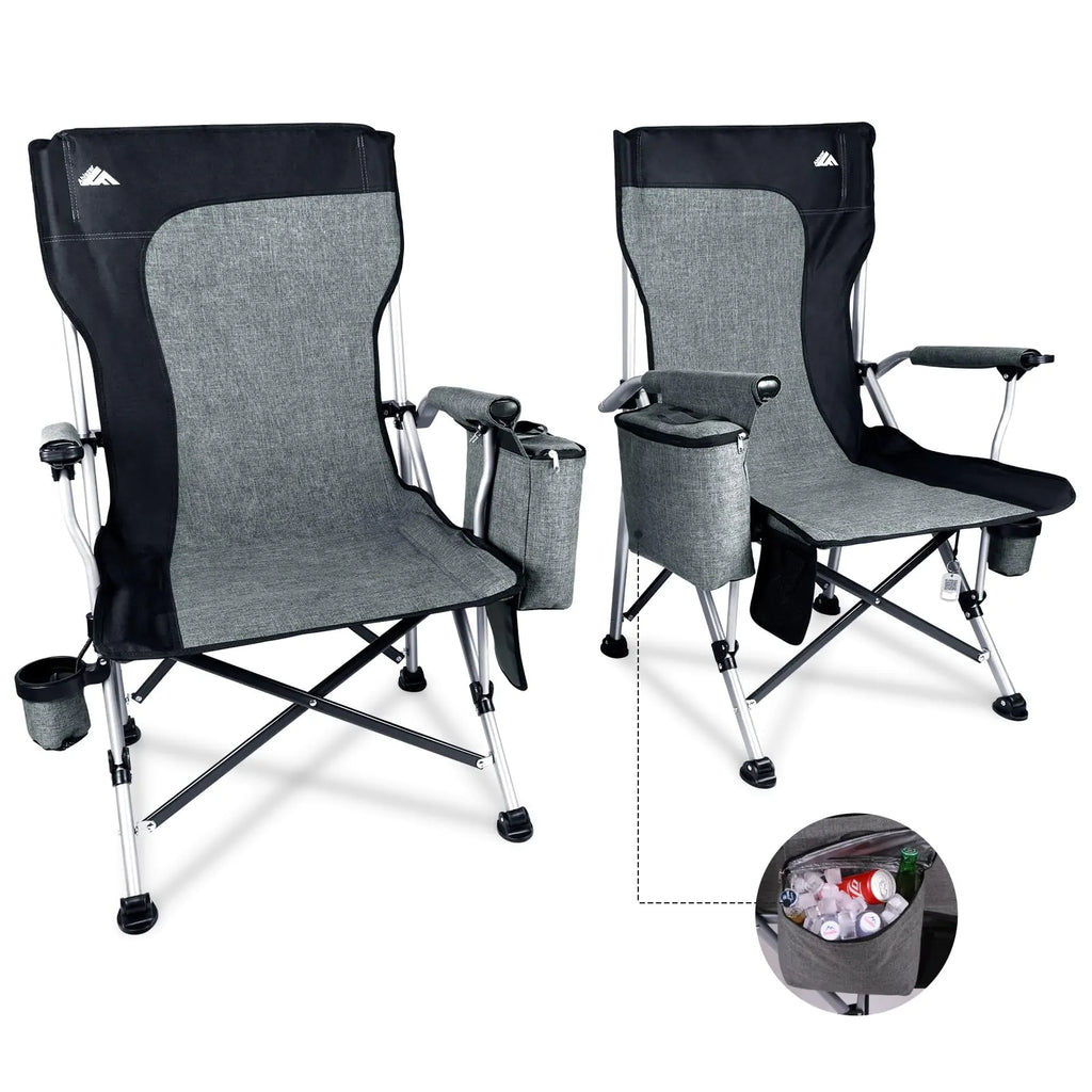 Ablazer 2 Pack Camping Chairs for Adults Portable Hunting Chair Supports 350lbs Oversized Heavy Duty Folding Chair for Camping Padded Seat Outdoor Lawn Folding Chair with Side Pockets