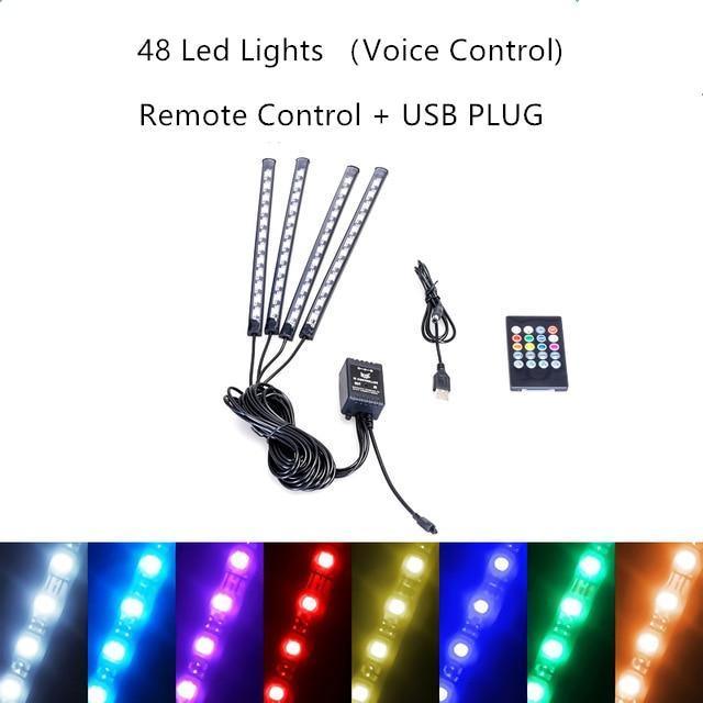 RGB LED Car Strip Lights with App Control & Music Sync Waterproof