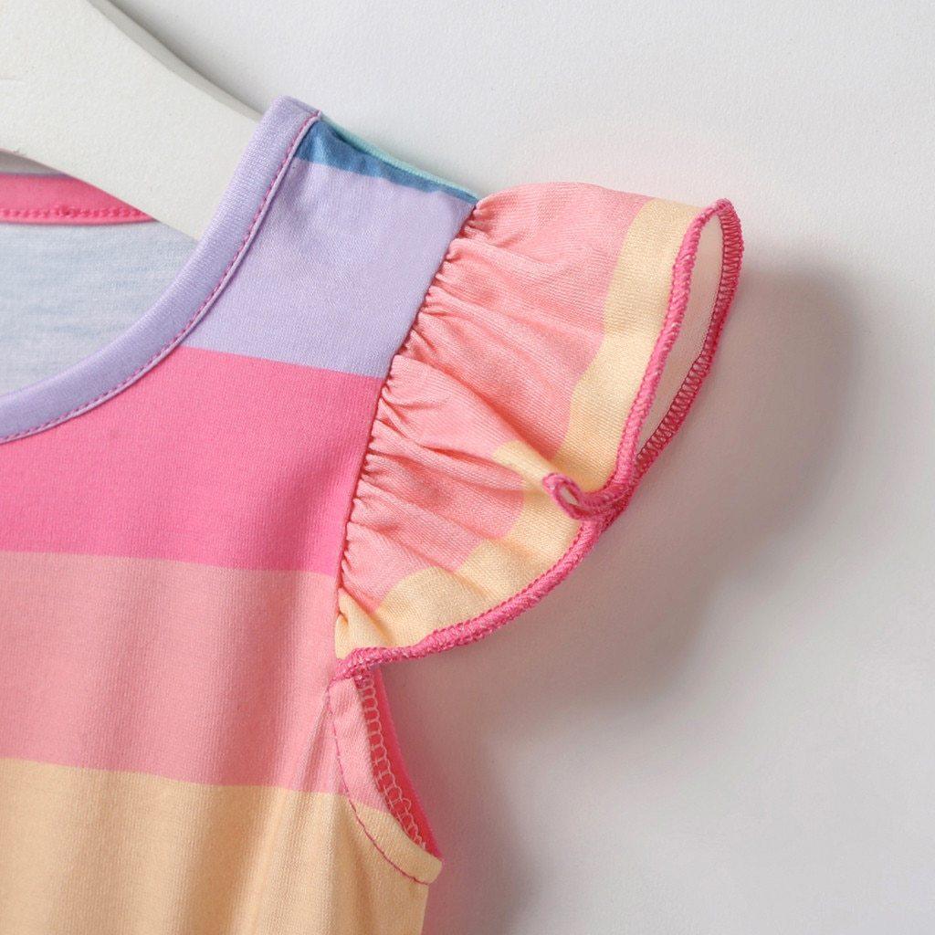 Rainbow Sequin Party Dress for Girls Sleeveless Playful Style