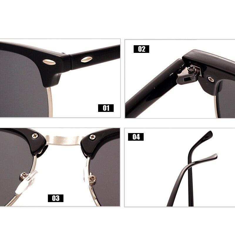 Retro Semi-Rimless Polarized Sunglasses UV400 Unisex Eyewear