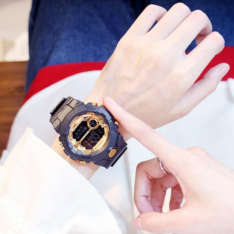 Unisex Digital Sports Watch with LED Colorful Mode and Chrono