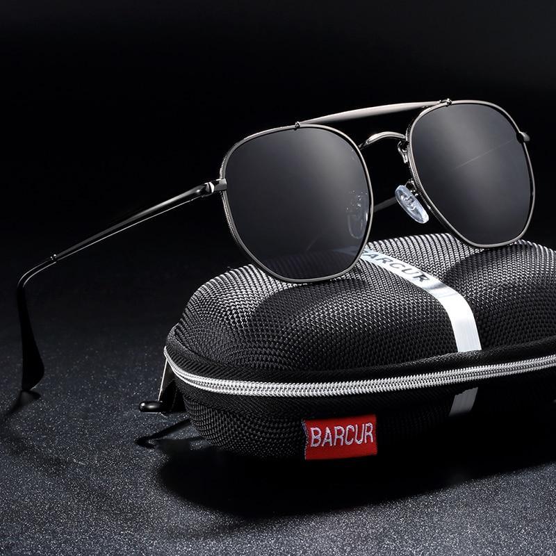 Polarized Hexagon Sunglasses with UV400 Protection - Gold & Black