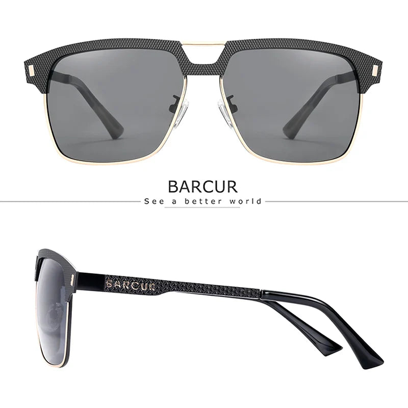 Polarized Square Stainless Steel Sunglasses UV400 Sport