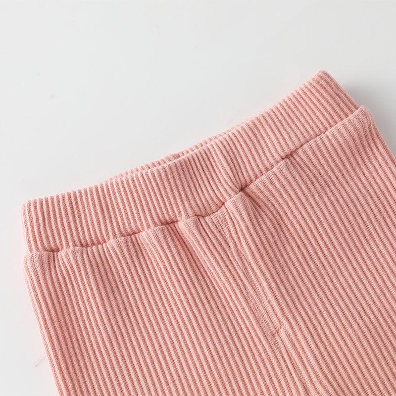 Girls Cotton Patchwork Leggings Soft Knit Candy Color Trousers
