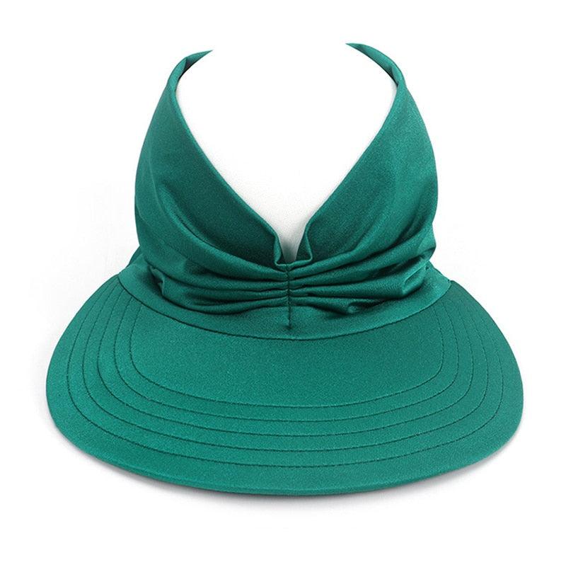 Women's Elegant Sun Visor Hat – Lightweight Packable UV Beach Hat