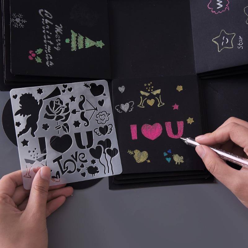 5-Piece Children's Stencil Drawing Set Minimalist Educational Art Tool