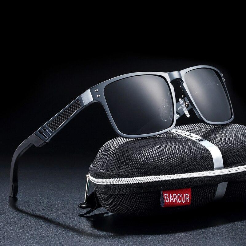 Luxury black goggle-style sunglasses for men with polarized smoke lenses