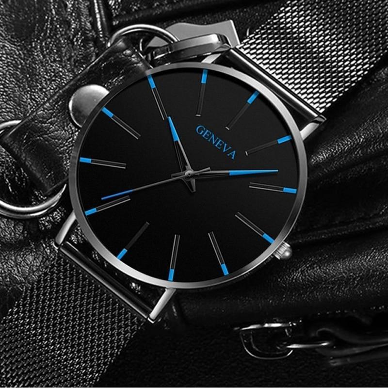 Minimalist Ultra-Thin Men’s Stainless Steel Mesh Quartz Watch