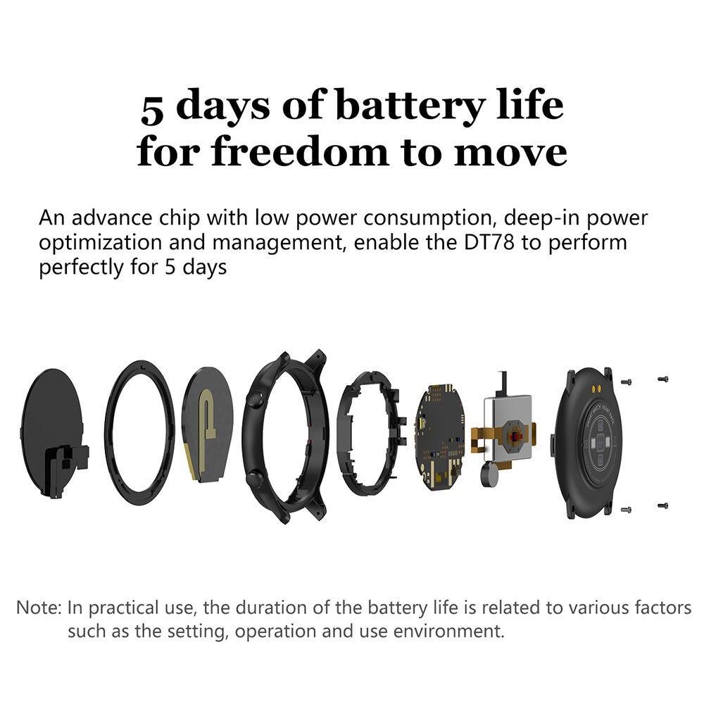 Luxury Round Business Smart Watch with Heart Rate Monitor and Leather