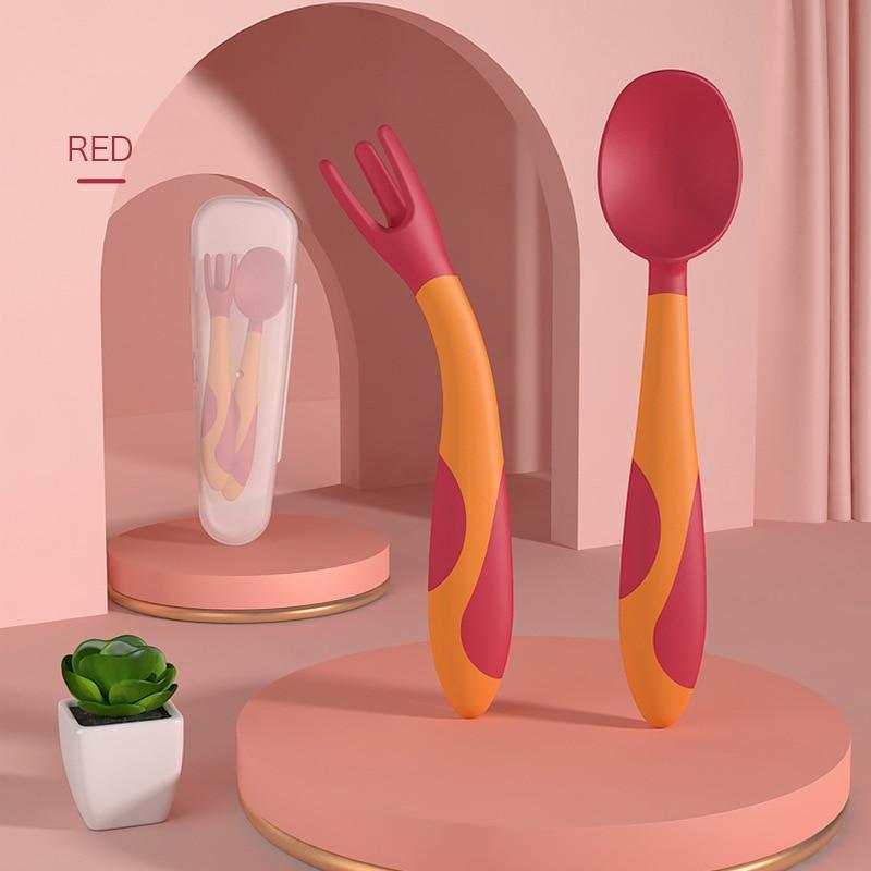 Bendable Silicone Baby Training Spoon for Self-Feeding Toddlers