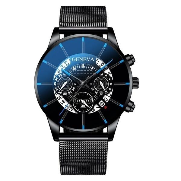 Men's Stainless Steel Calendar Quartz Wristwatch - Modern Sport