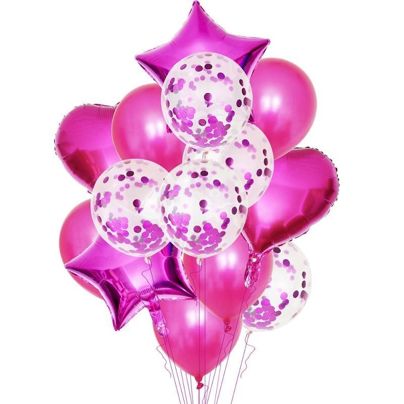 14-Piece Confetti Balloon Set for Kids Birthday Party Decor