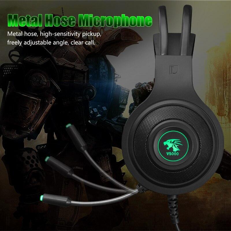 Professional USB Gaming Headset with LED Mic and 50mm Speakers