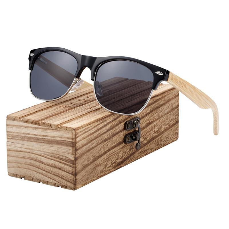 Handmade Bamboo Polarized Sunglasses with UV400 Protection