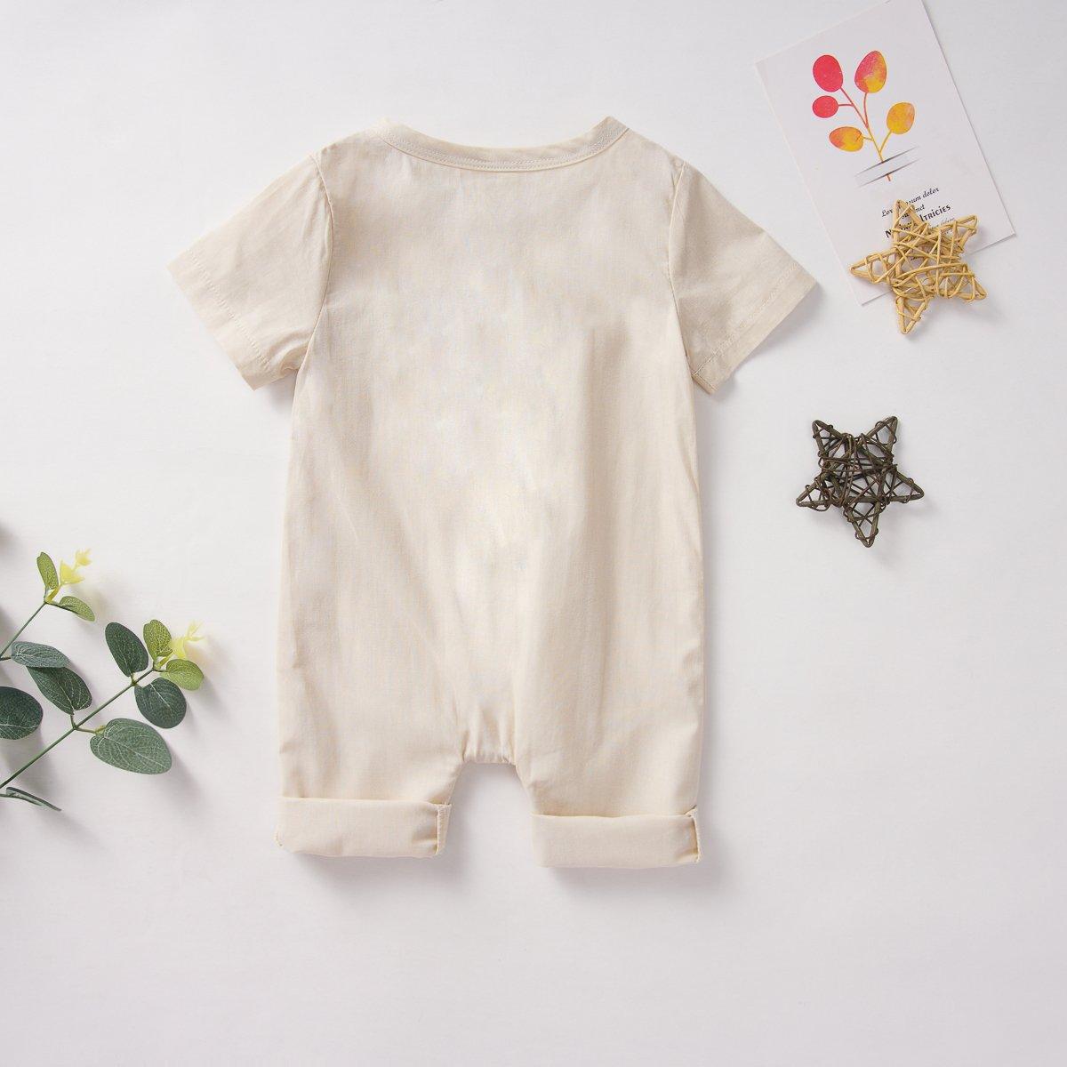 Adorable Sleeveless Cotton Button Romper for Baby Girls and Boys
