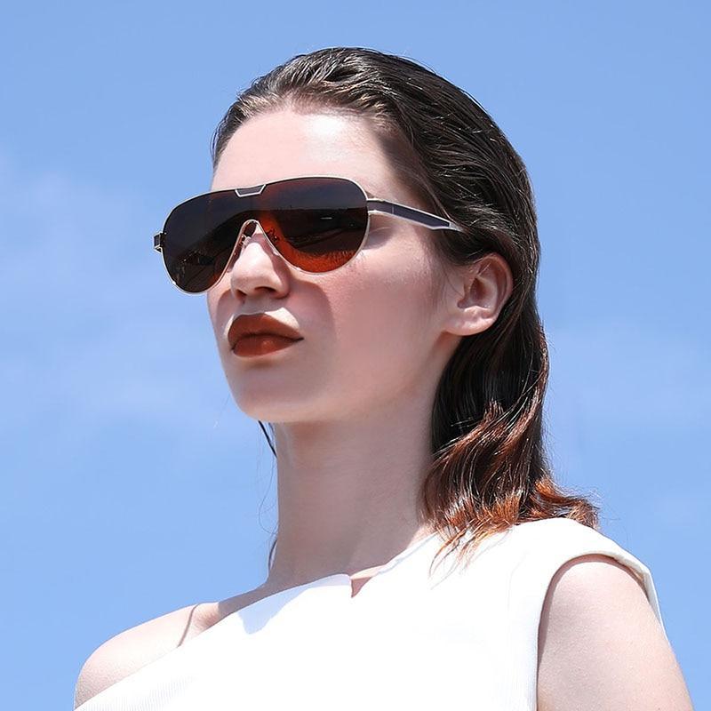 Modern sporty polarized business driving sunglasses with UV400 metal frame