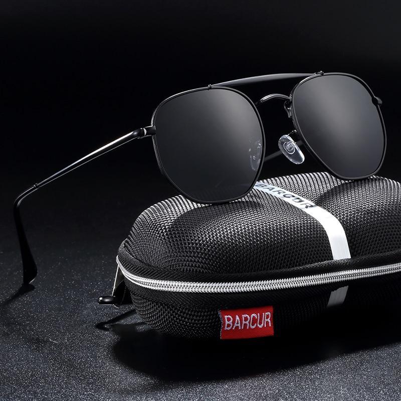 Polarized Hexagon Sunglasses with UV400 Protection - Gold & Black
