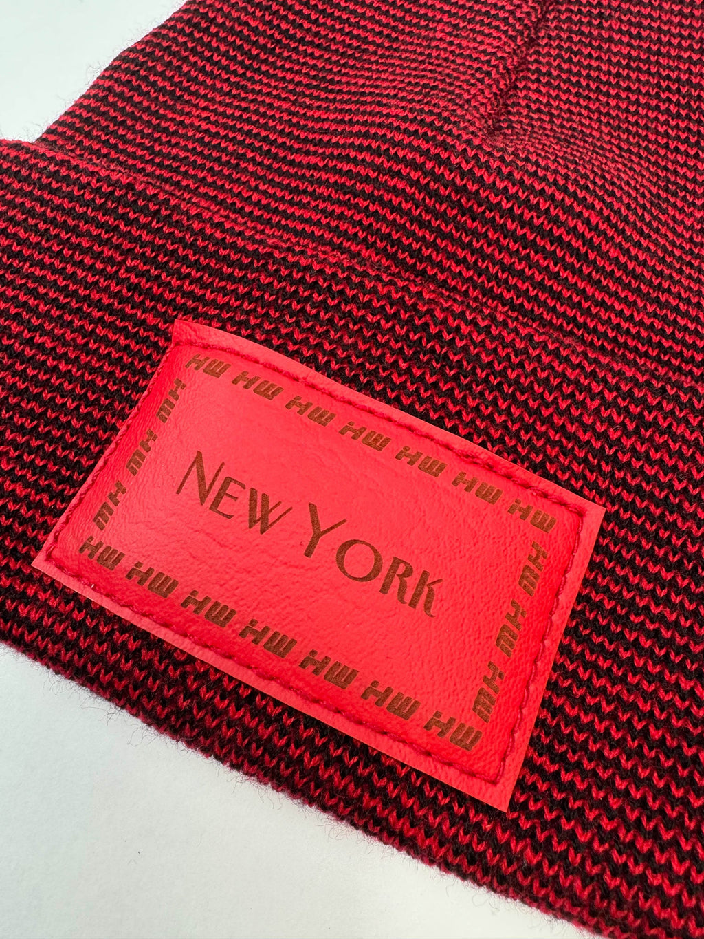 Haakwear Traditional New York Classic Fusion Cuffed Beanie / Hat, Made in USA (Limited Edition) - Black / Red Fusion