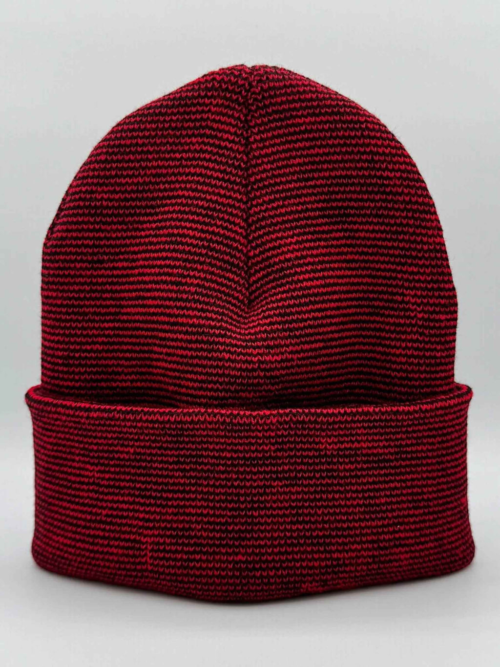 Haakwear Traditional New York Classic Fusion Cuffed Beanie / Hat, Made in USA (Limited Edition) - Black / Red Fusion