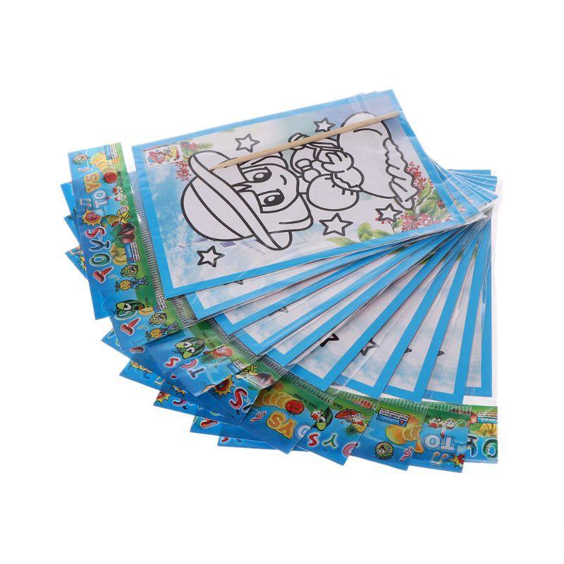 10-Piece Rainbow Scratch Art Paper Set for Kids Creative Drawing