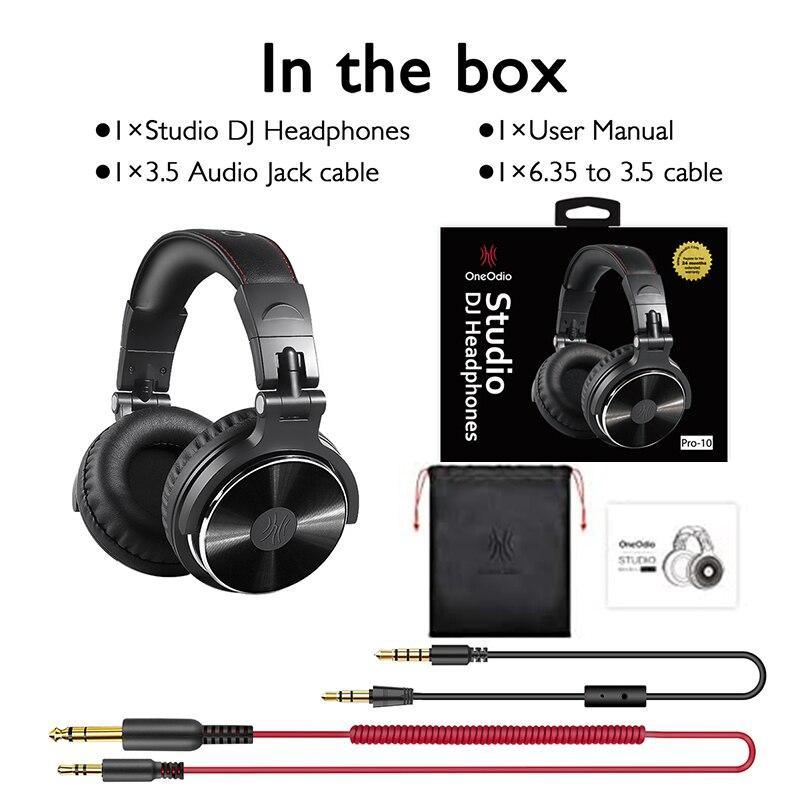 Professional Wired HiFi Studio DJ Headphones with Mic - Black/Rose-Gold