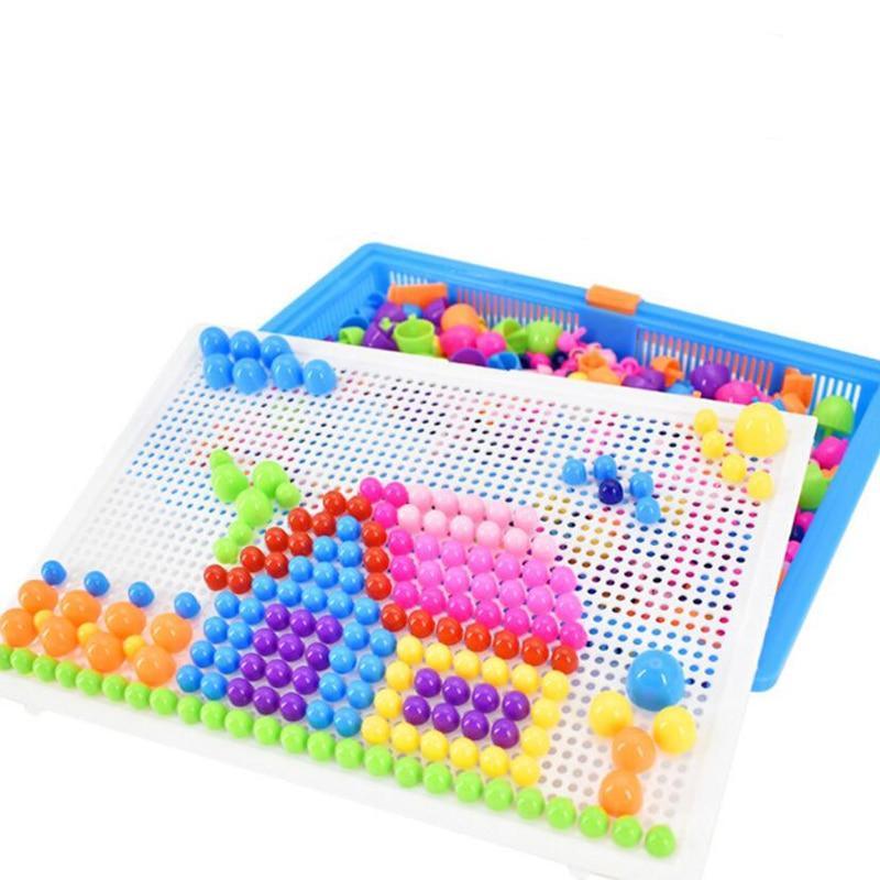296pc Mushroom Nail 3D Pegboard Puzzle Educational Toy for Kids