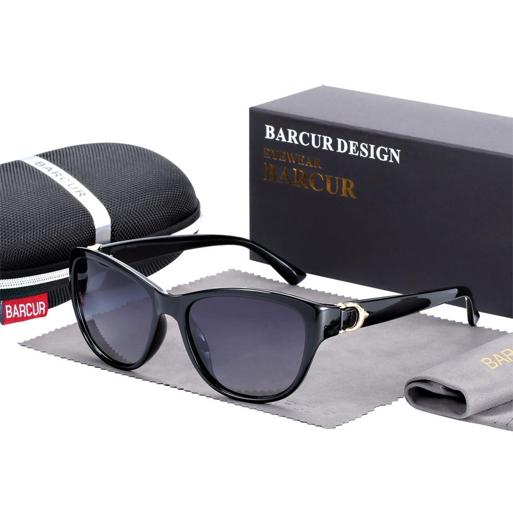 Modern cat-eye sunglasses with TR90 frame and gradient polarized lenses