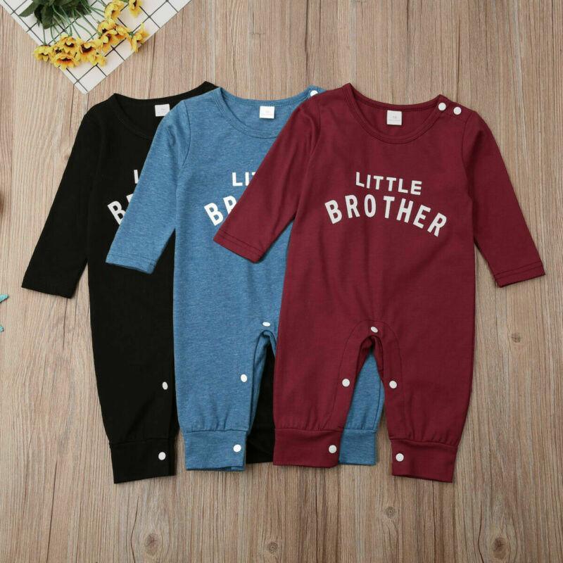 Infant Little Brother Knit Long Sleeve Romper - Comfy Casual Jumpsuit
