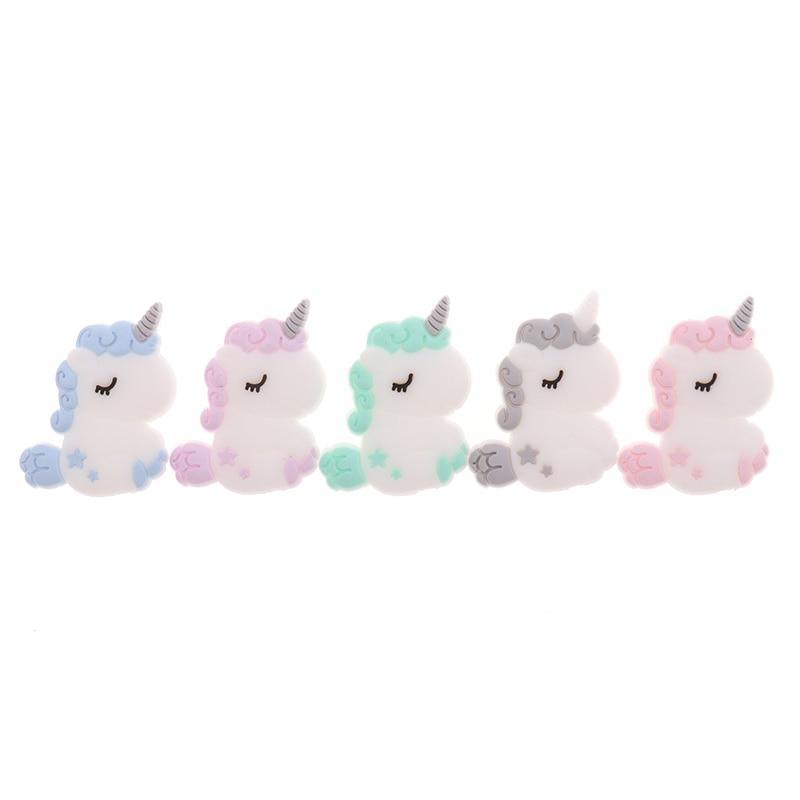 Cute cartoon unicorn silicone teether for baby's sore gums
