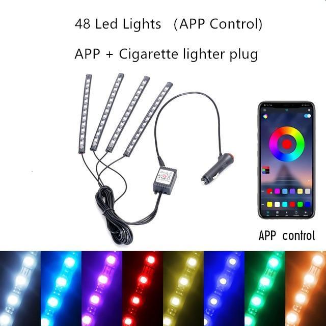 RGB LED Car Strip Lights with App Control & Music Sync Waterproof