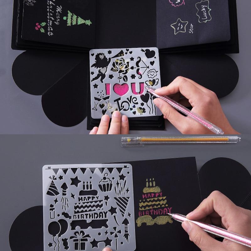 5-Piece Children's Stencil Drawing Set Minimalist Educational Art Tool