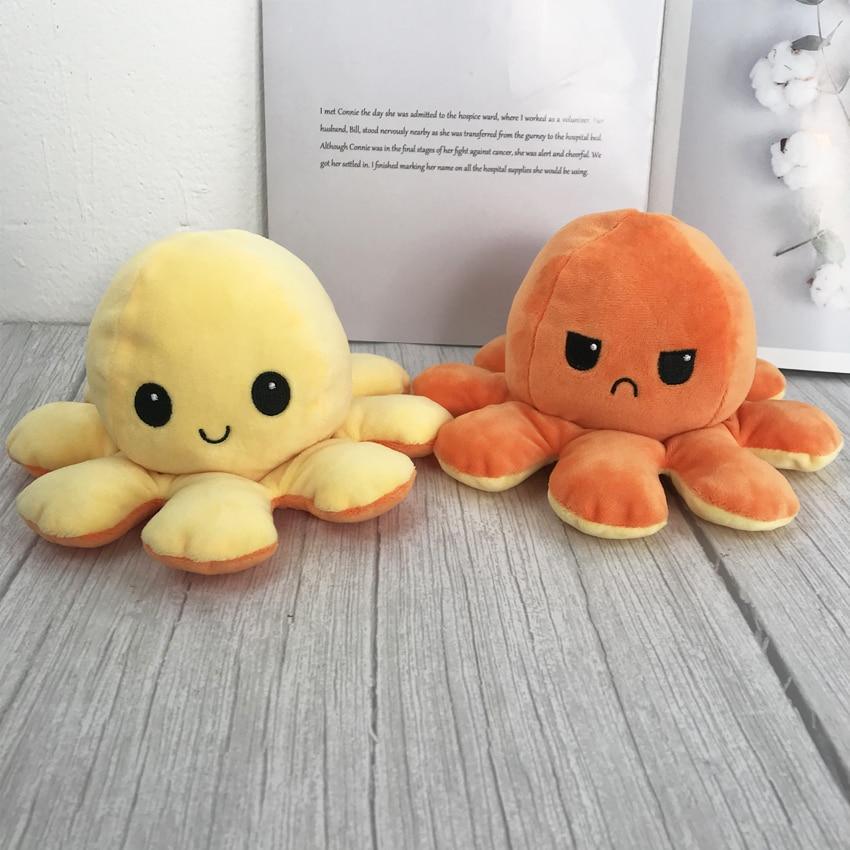 Reversible Flip Octopus Plush Toy – Soft Double-Sided Mood Plushie