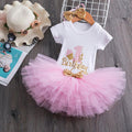 Baby Girl 1st Birthday Unicorn Tutu Dress - Pink & Gold Party Outfit