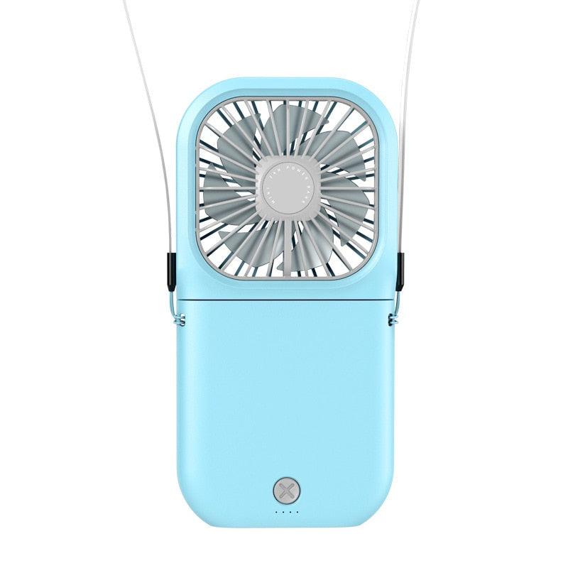 Portable Mini Hanging Neck Fan – Foldable USB Cooling Fan (3000mAh)