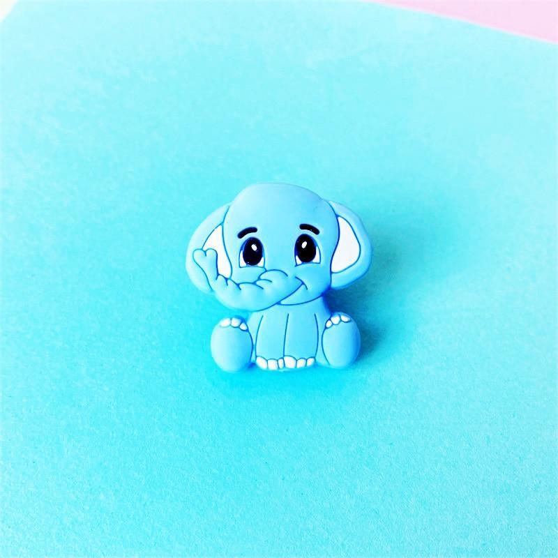 2pc Silicone Elephant Teether Toy, BPA-Free Baby Chew Charm