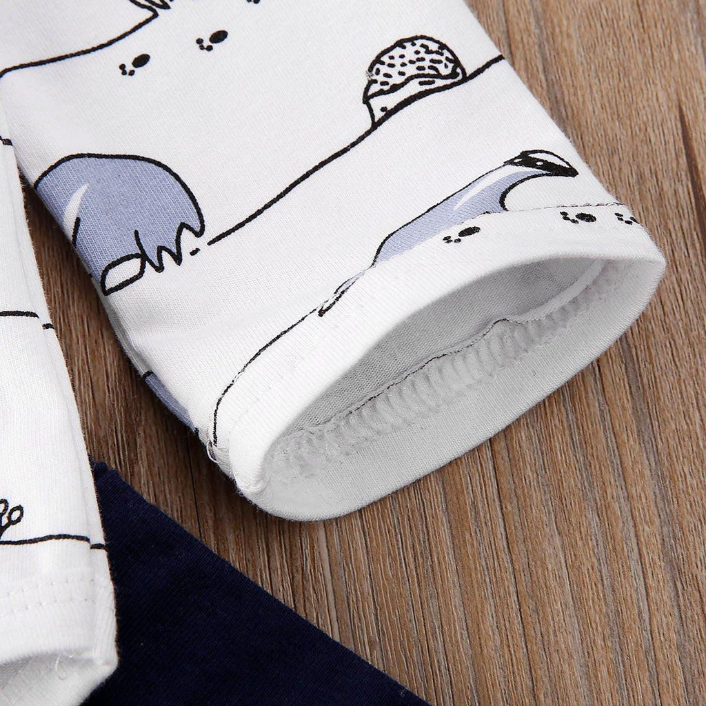 Unisex Fox Print Hooded Sweatshirt and Pants Set