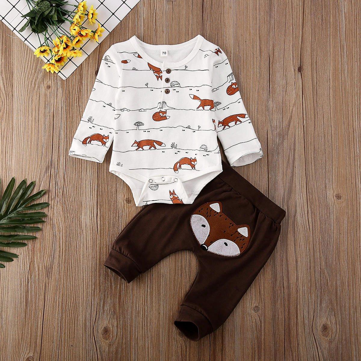 Unisex Fox Print Hooded Sweatshirt and Pants Set