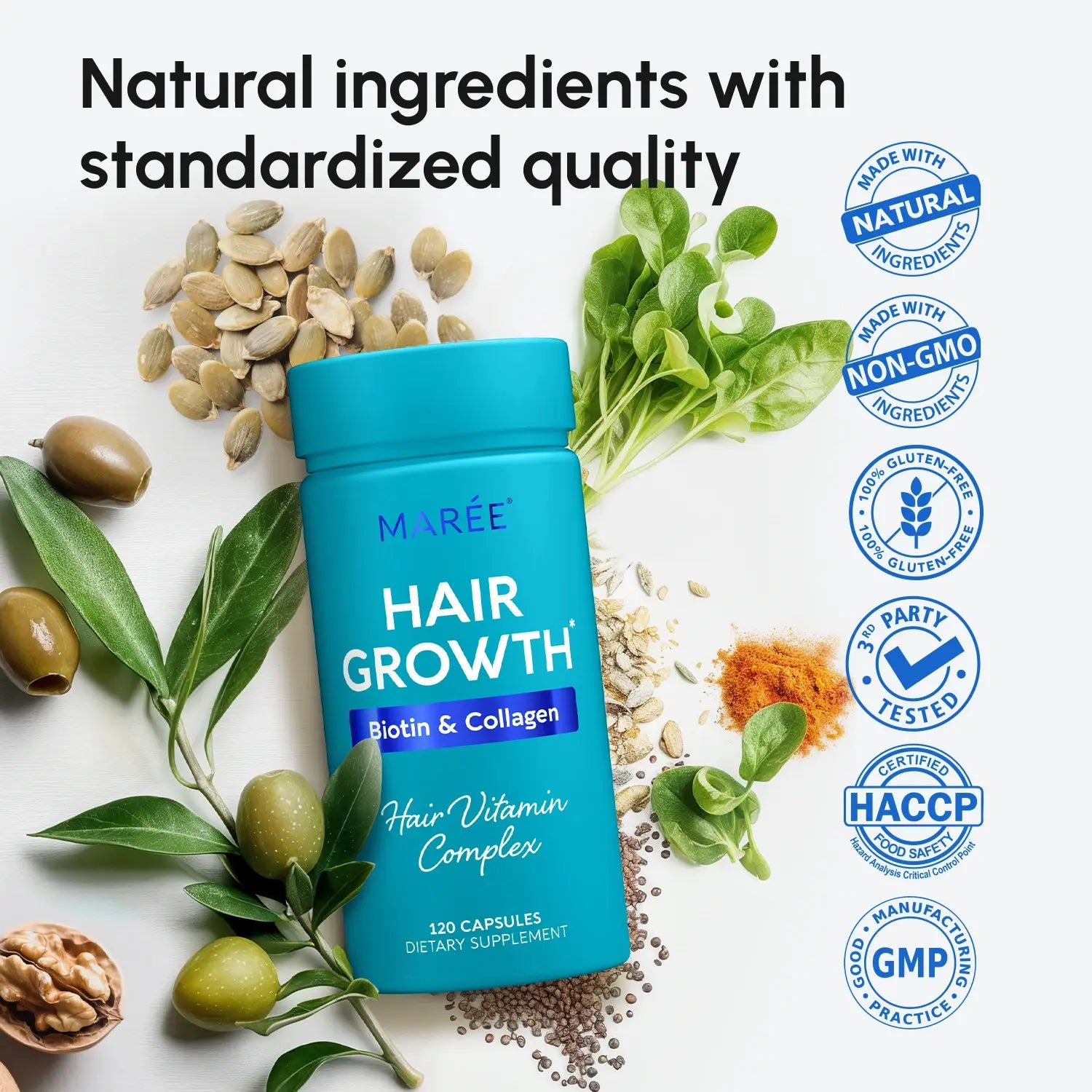Biotin & Collagen Hair Growth Complex Supplement 120 Capsules - Image 5