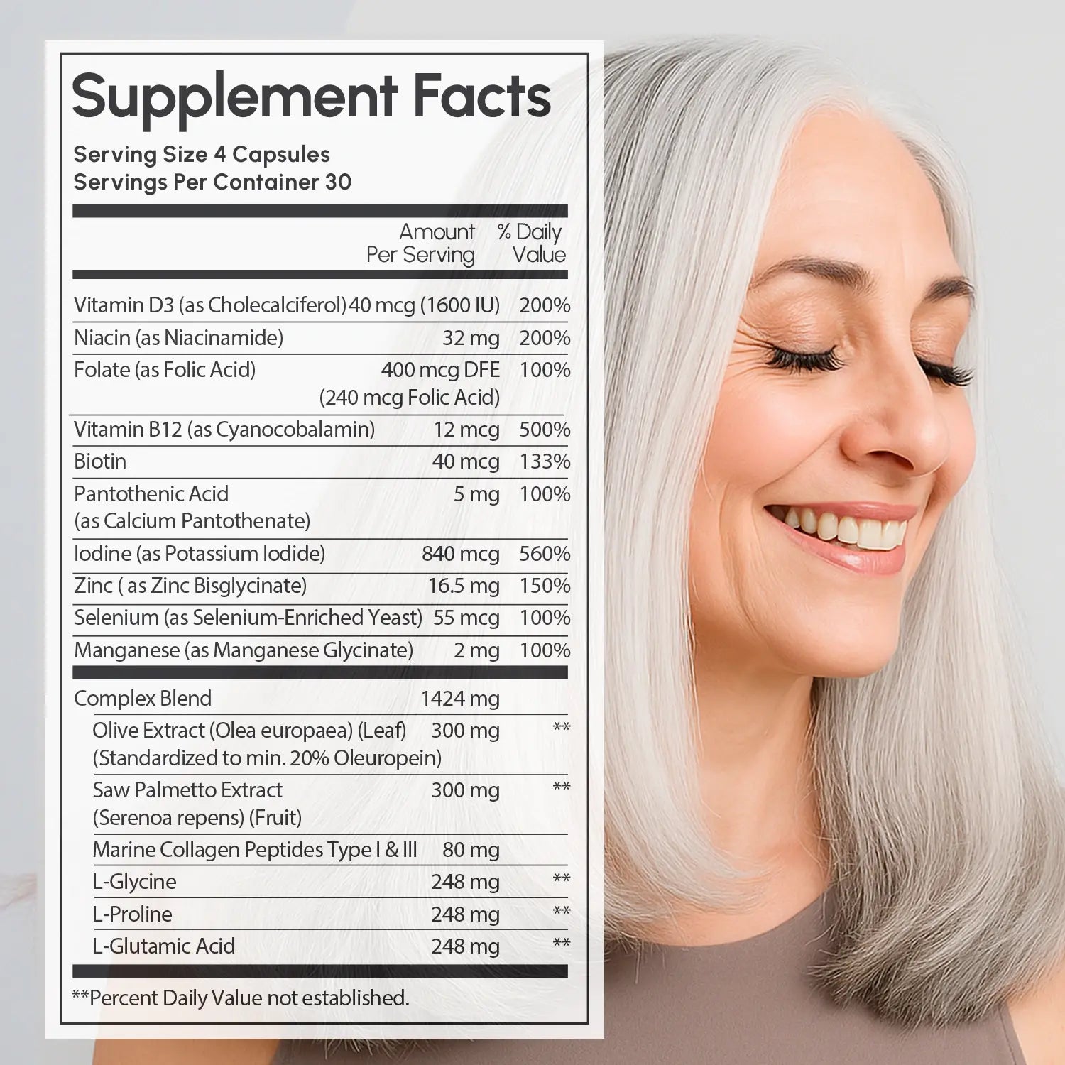Biotin & Collagen Hair Growth Complex Supplement 120 Capsules - Image 9