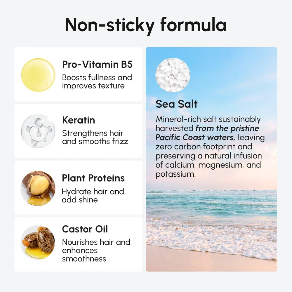 Keratin and Sea Salt Hair Texturizer Spray for Beachy Waves - Image 4