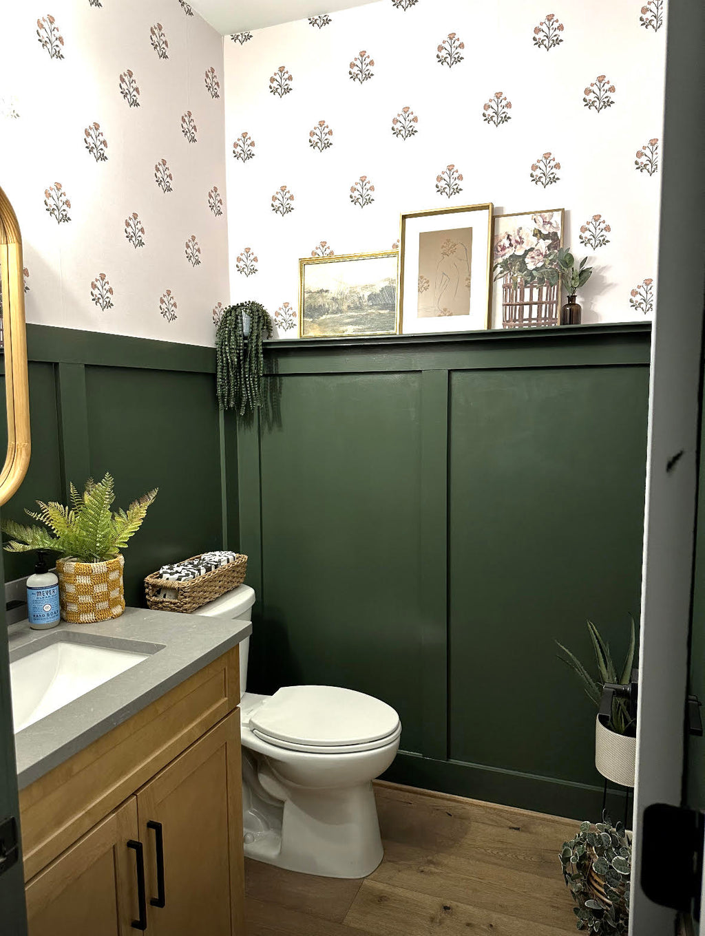 Ryia Floral Removable Wallpaper in Cream, Dusty-Pink and Muted-Green