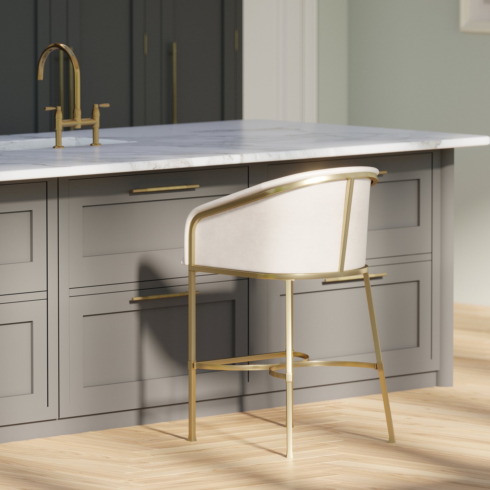 Greensboro Barstool in White
