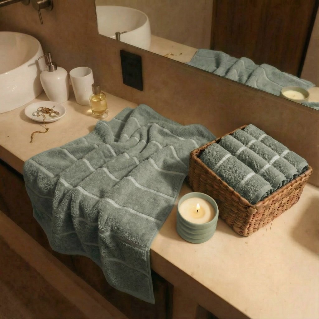 Deia 600 GSM Australian Cotton Bath Towel in Sage Green - Image 33