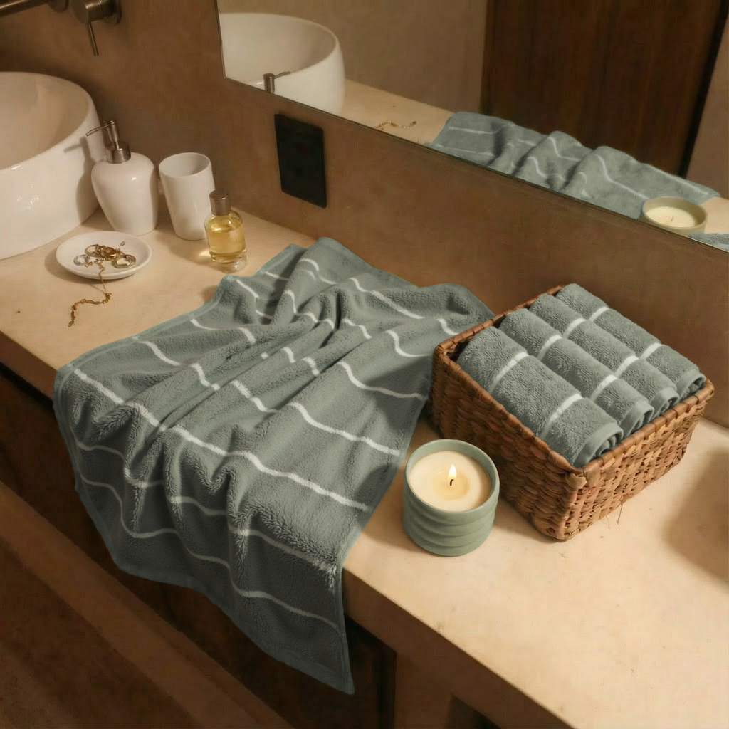 Deia 600 GSM Australian Cotton Bath Towel in Sage Green - Image 35