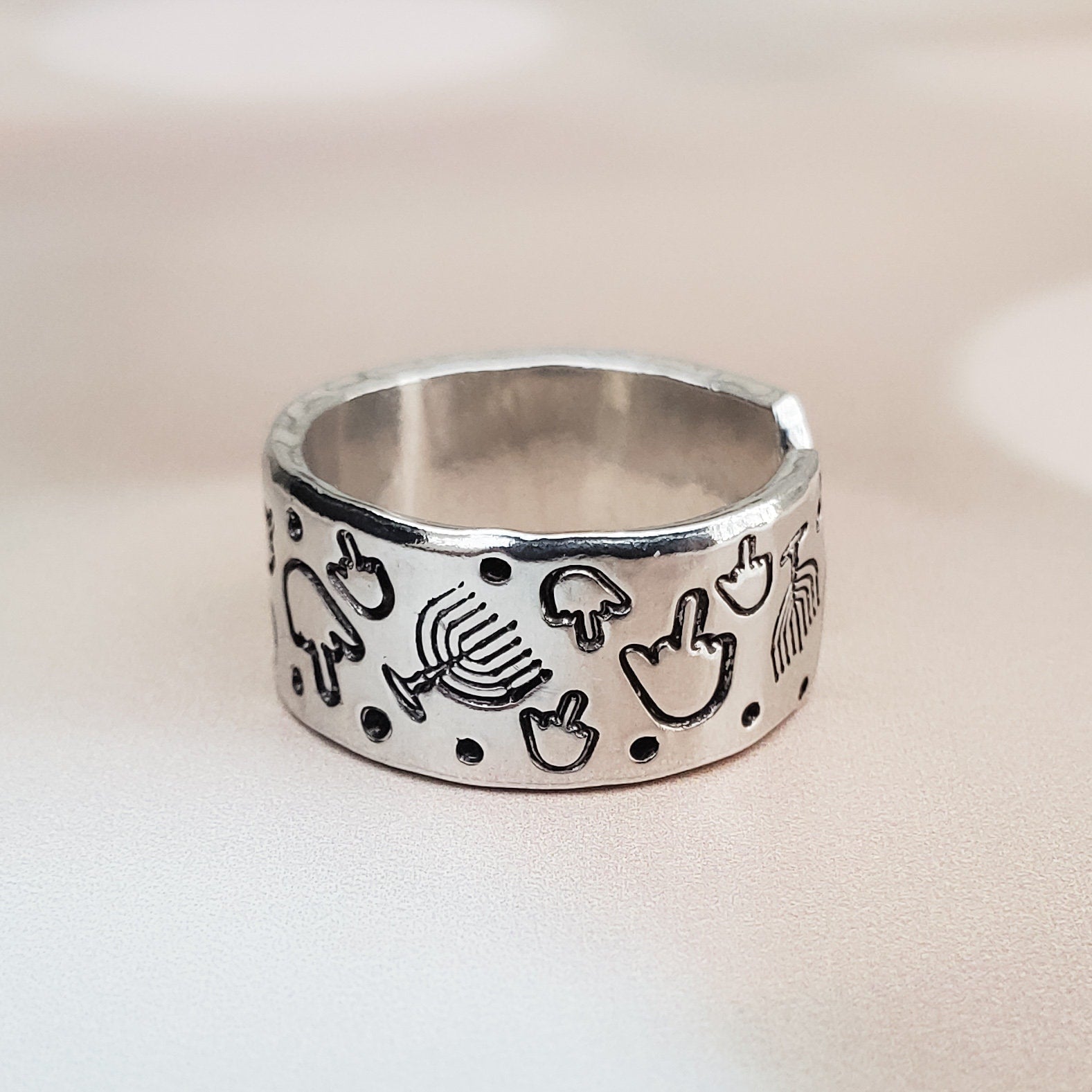 Hanukkah Middle Finger Ring