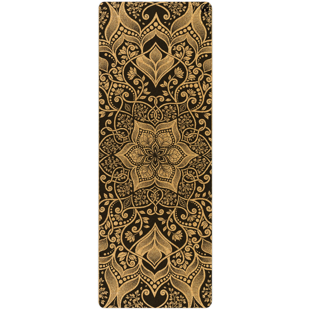 Harmony Original cork yoga mat in cork and forest-green