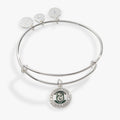 Harry Potter Slytherin house charm bangle with a snake emblem and Hogwarts Alumni inscription.