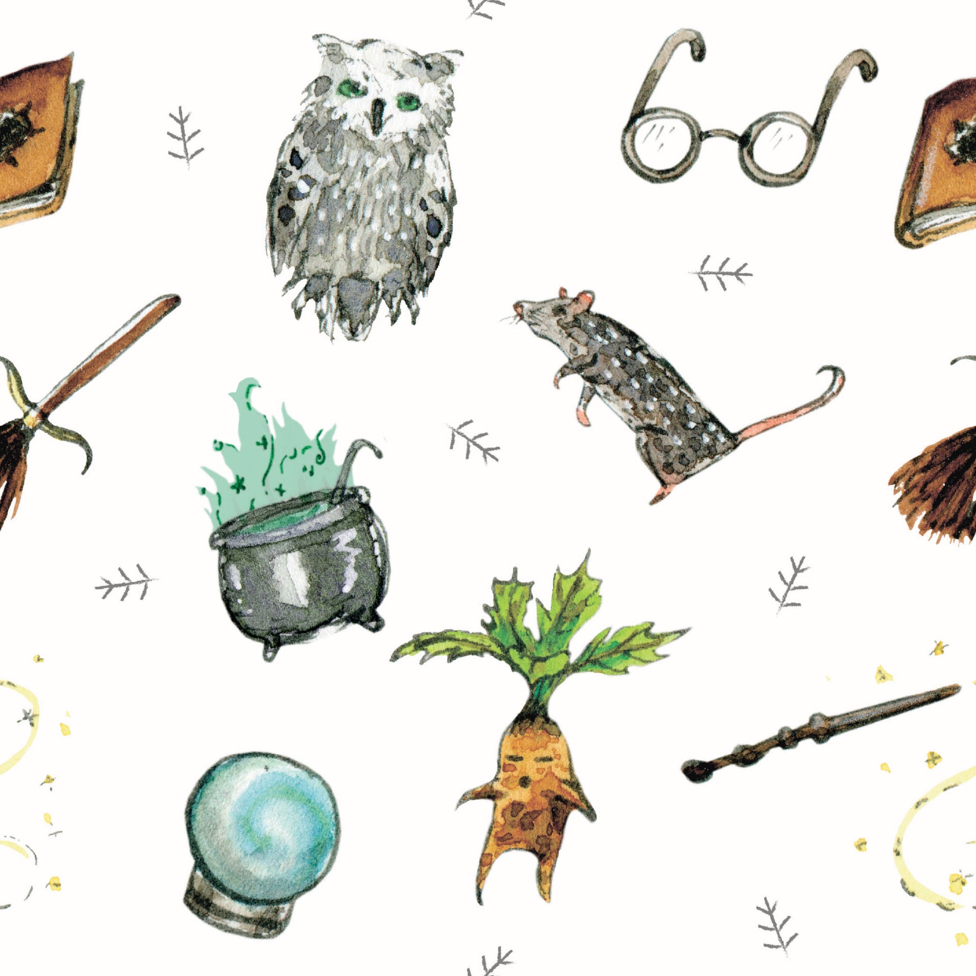 Hagrid Whimsical Fantasy-Inspired Wallpaper in Brown and Green