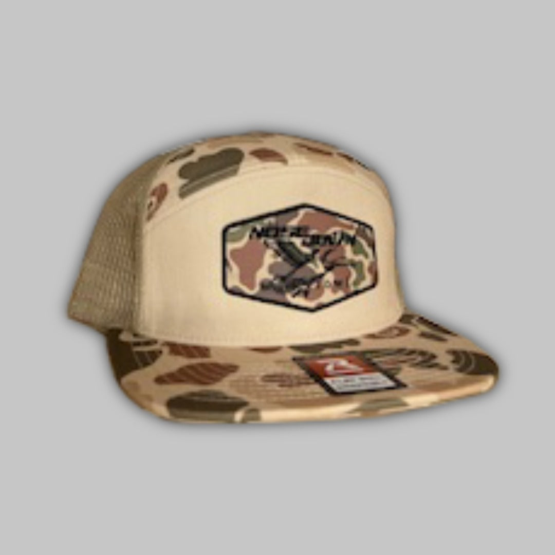 Flying Mallard 7 Panel Camo Hat - Outdoorsy Flat Bill